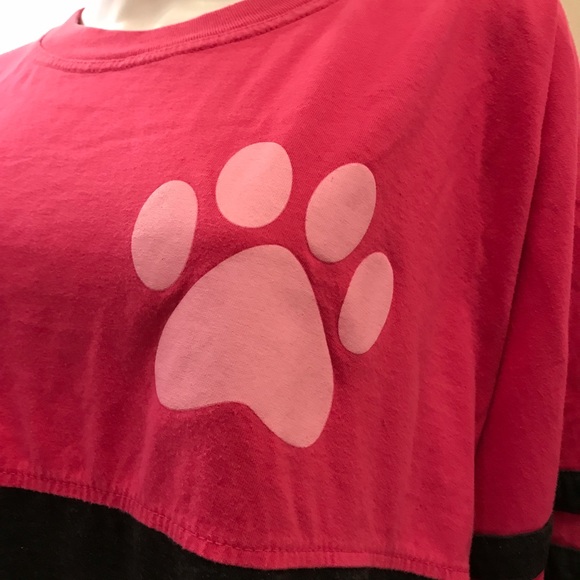 I Love Dogs Oversized Jersey Graphic Tee Adult Size XL Heavy Cotton Pink Grey - Picture 10 of 14